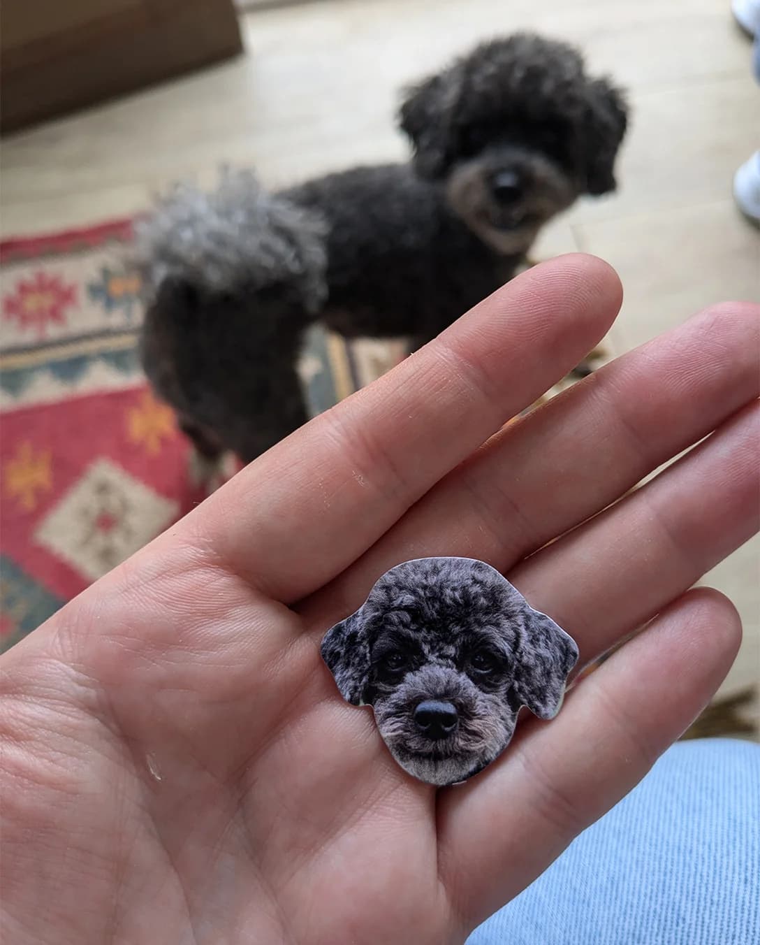 Wedding confetti in the shape of the couple's dog