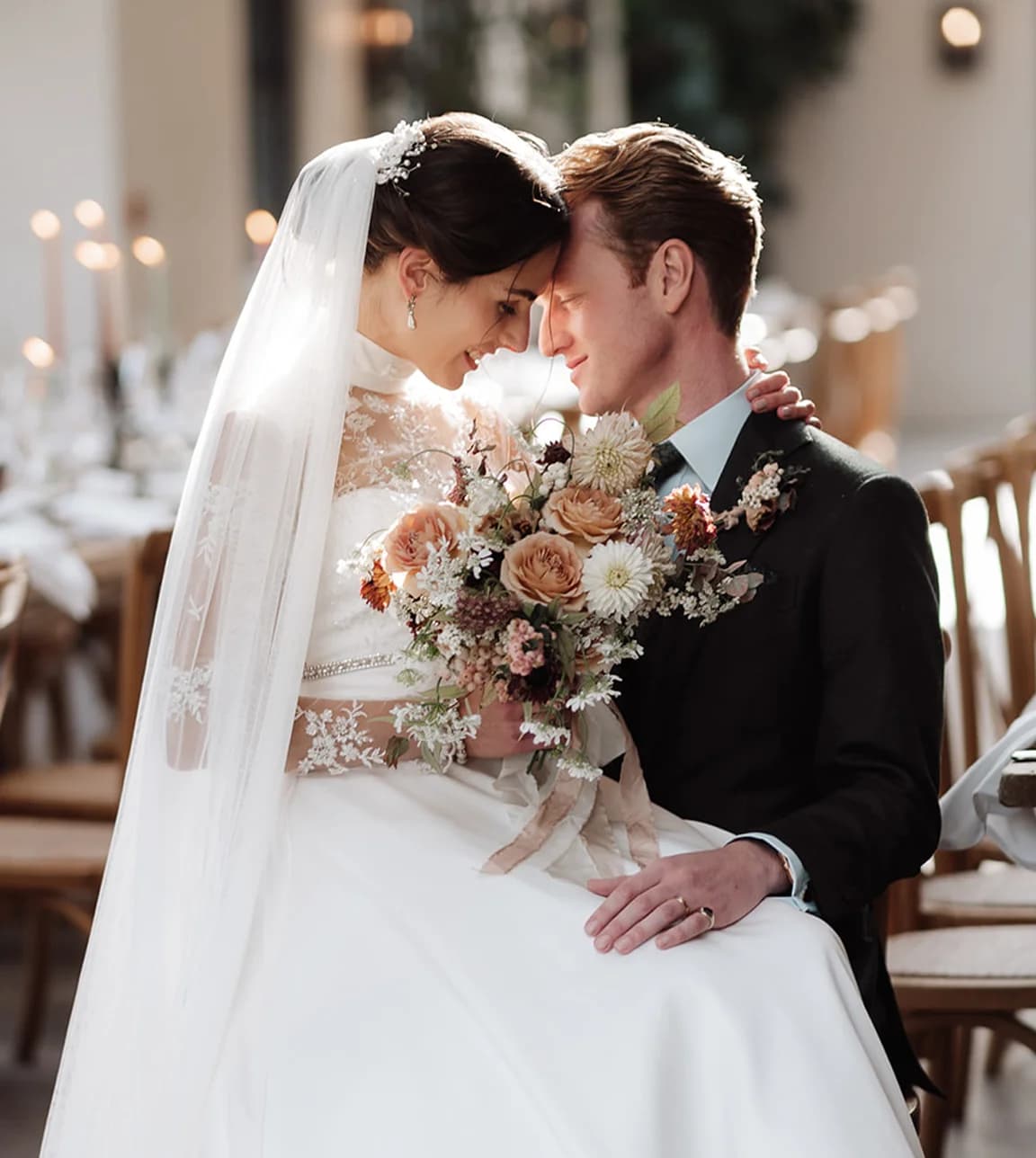 Bride and groom have heart-warming moment together