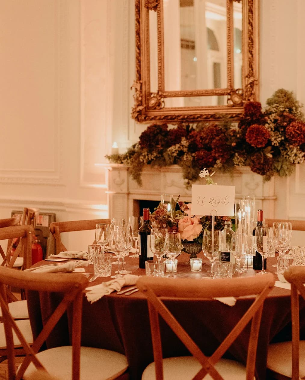 Winter wedding floral arrangements and décor at The Belgravia