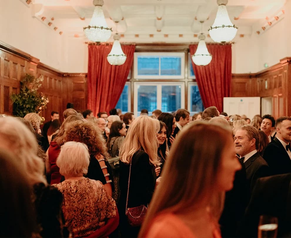 Wedding guests at wedding reception at The Belgravia