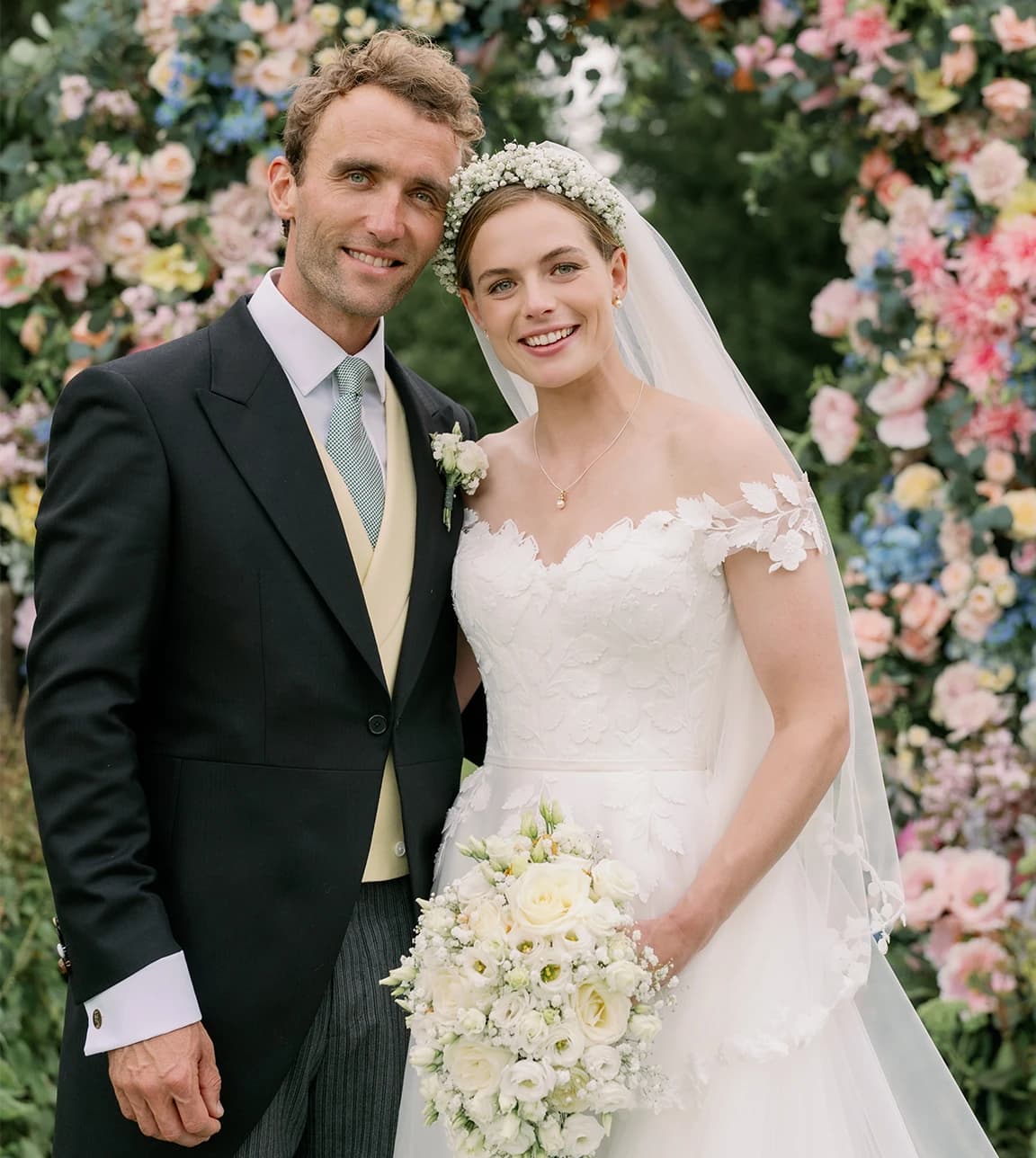 Rosie Tapner's English garden wedding with colourful florals