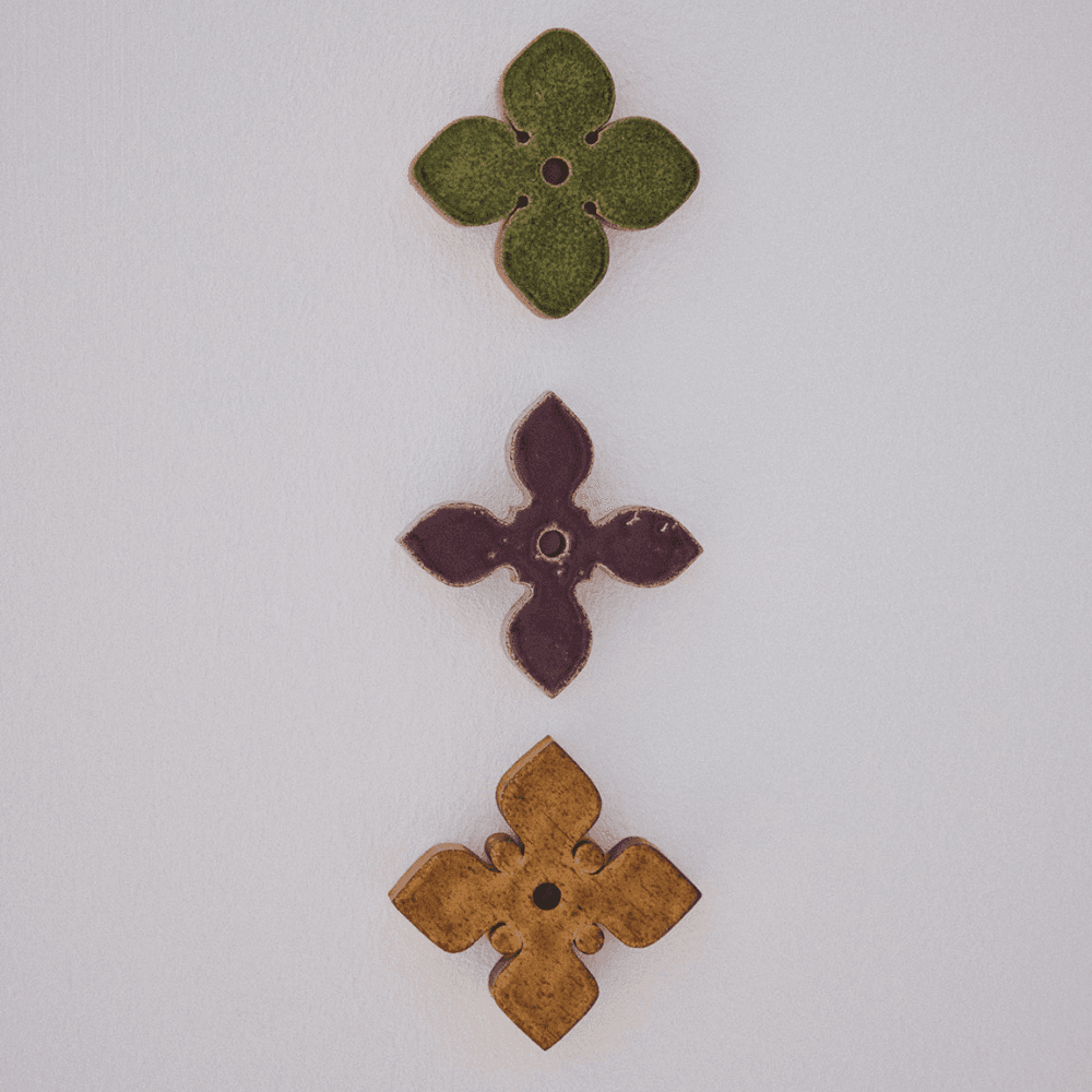 Ceramic Set of 3 Wall Flowers