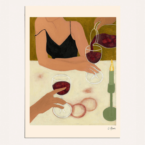 Image showing the Carla Llanos Sangria Nights Print, 40 x 50cm, Multi product.