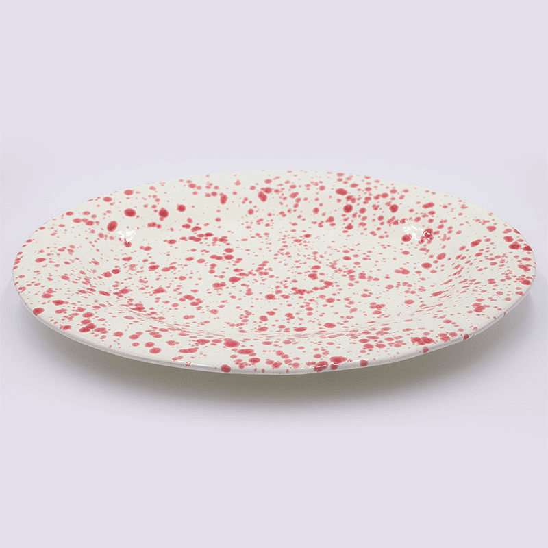 Splatter Serving Platter, 44cm, Cranberry