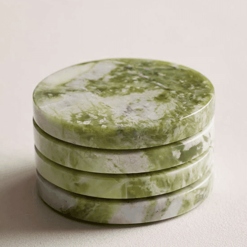Image showing the Hanson Set of 4 Coasters, D10cm, Apple Jade product.