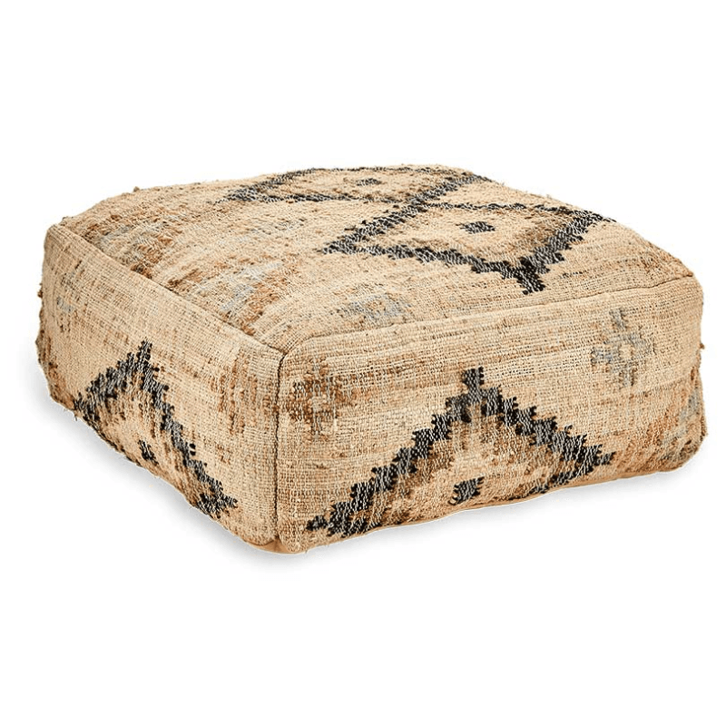 Kensu Kilim Pouf, H70 x W70 x D30cm, Natural