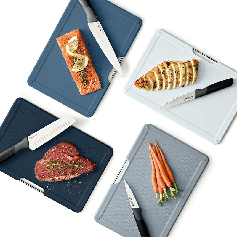 Folio Plus 8 Piece Knife & Chopping Board, Sky