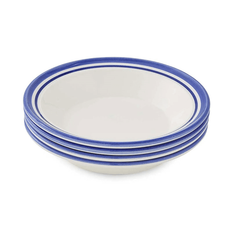 Potter's Stripe Set of 4 Soup Plates, Blue