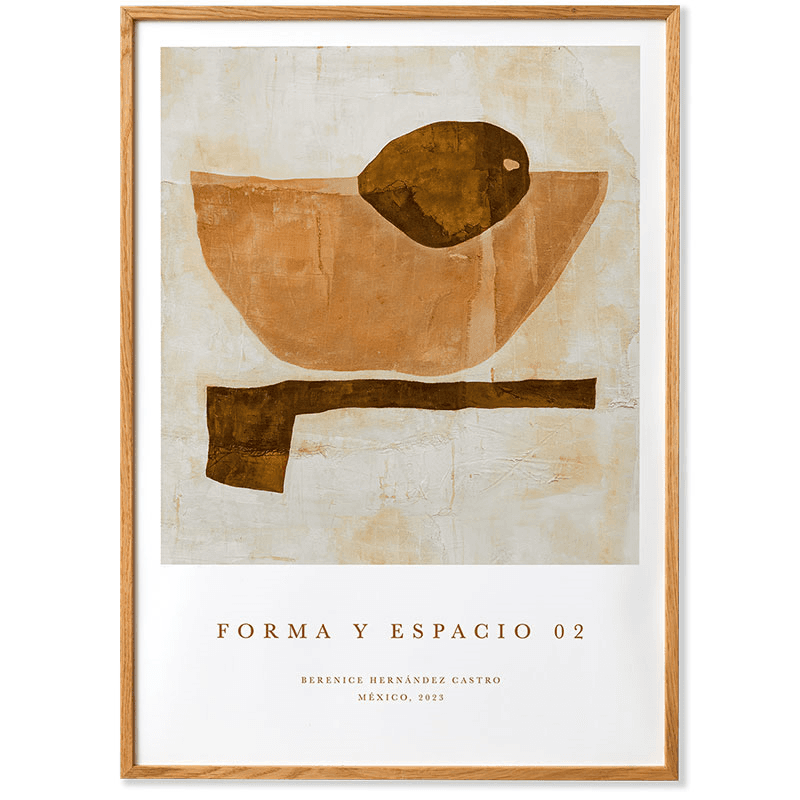 Forma y Espacio 02 Framed Print, 50 x 70cm, Beige