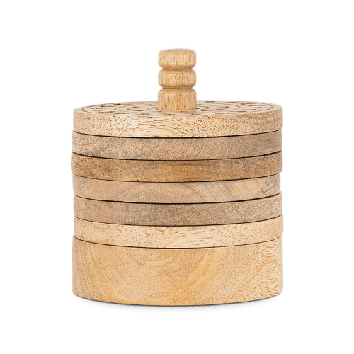 Image showing the Anali Mango Wood Coasters, D10cm, Natural product.