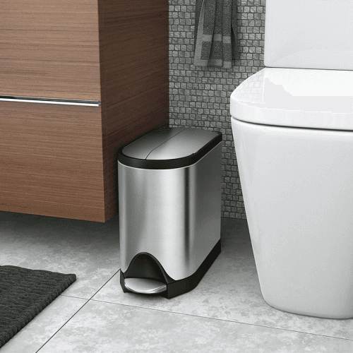 Image showing the Butterfly Pedal Bin, 10L, Brushed Stainless Steel product.