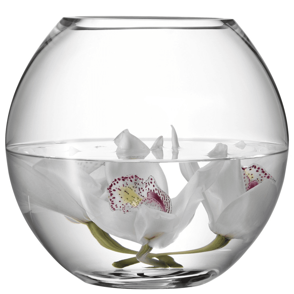 Flower Round bouquet vase, 22cm, clear