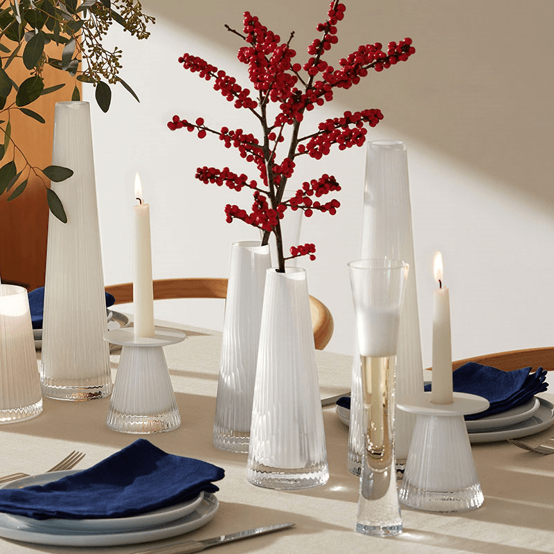 Beacon Candle Holder, H10cm, Chalk White