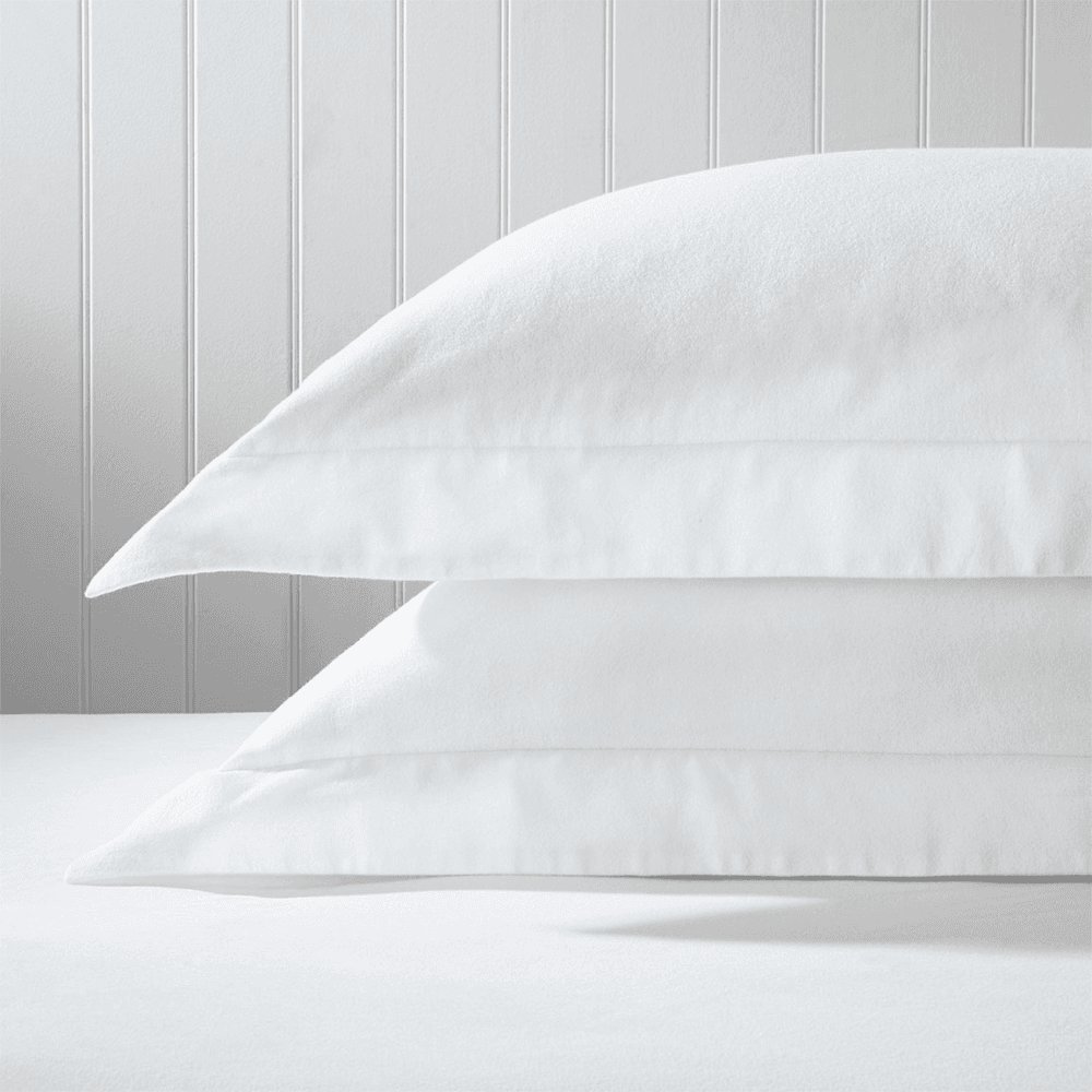 Velvet-Touch Brushed Cotton Oxford Pillowcase, White