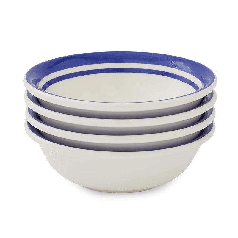 Potter's Stripe Set of 4 Bowls, Blue