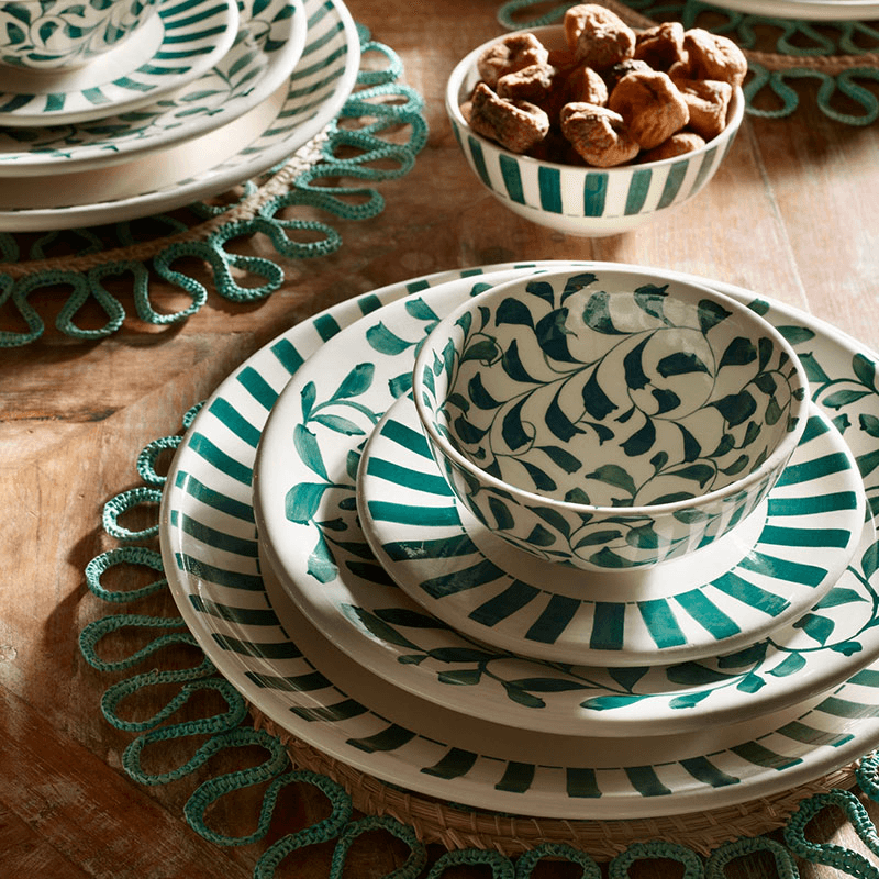 Stripes Bowl, D17cm, Green