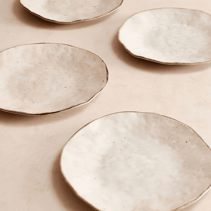Emden Set of 4 Dinner Plates, D28cm, Cream
