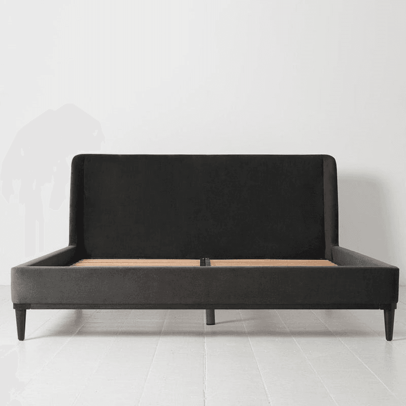 Bed 02 Velvet Super King Size Frame, Charcoal