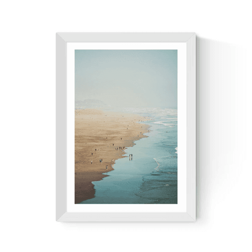 Image showing the Oh Fine! Art Ocean Beach Print, White Frame product.