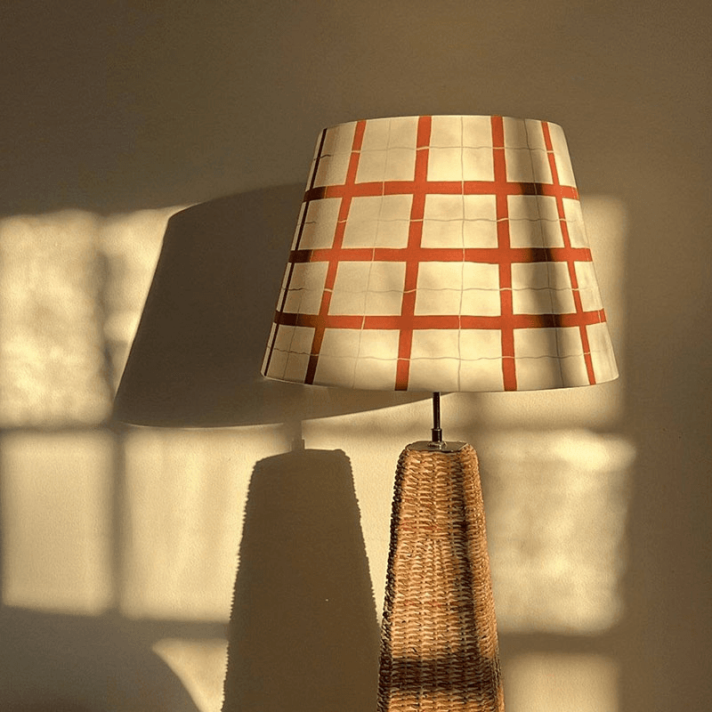 Hum London Gingham Lampshade, 35cm, Rust
