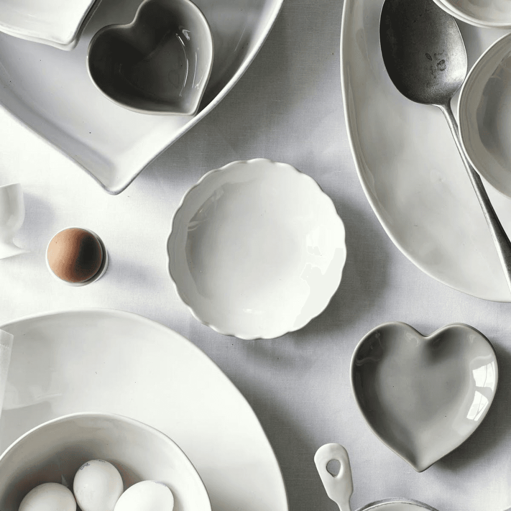 Portobello Set of 2 Scalloped Bowls, White