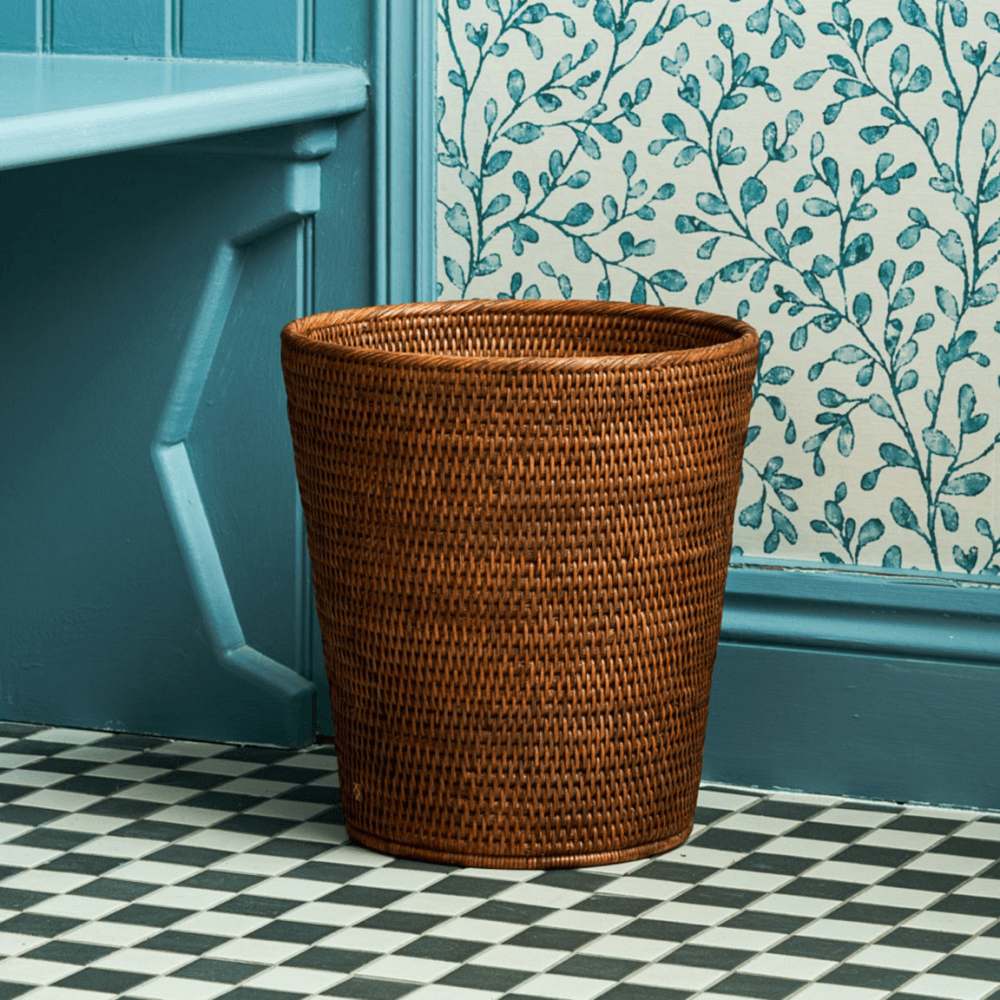 Dawei Rattan Waste Paper Basket, Brown