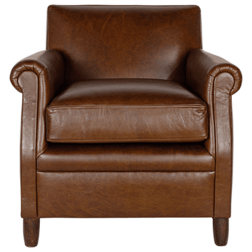 Image showing the Knada Leather Armchair, Chocolate Brown product.