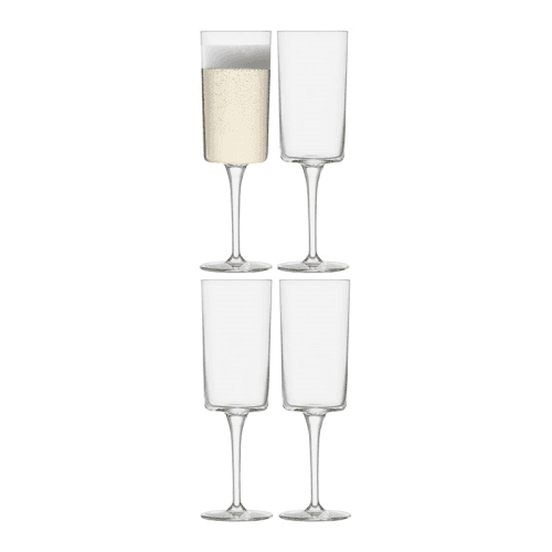 Image showing the Gio Set of 4 Champagne Flutes, 210ml, Clear product.