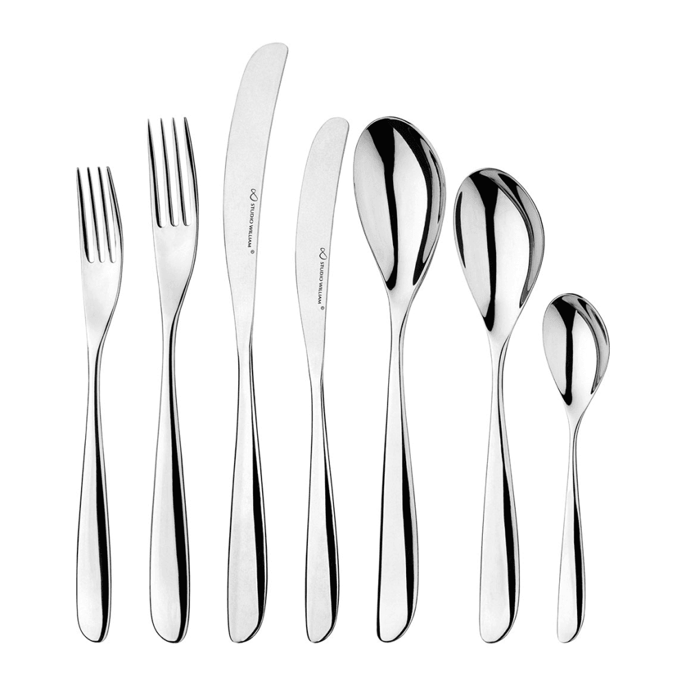 7 Piece Place Setting, Olive Mirror Finish