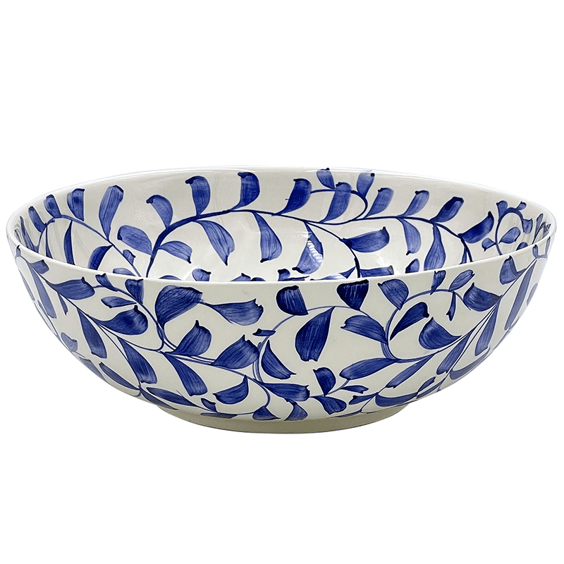 Scroll Salad Bowl, D28cm, Navy