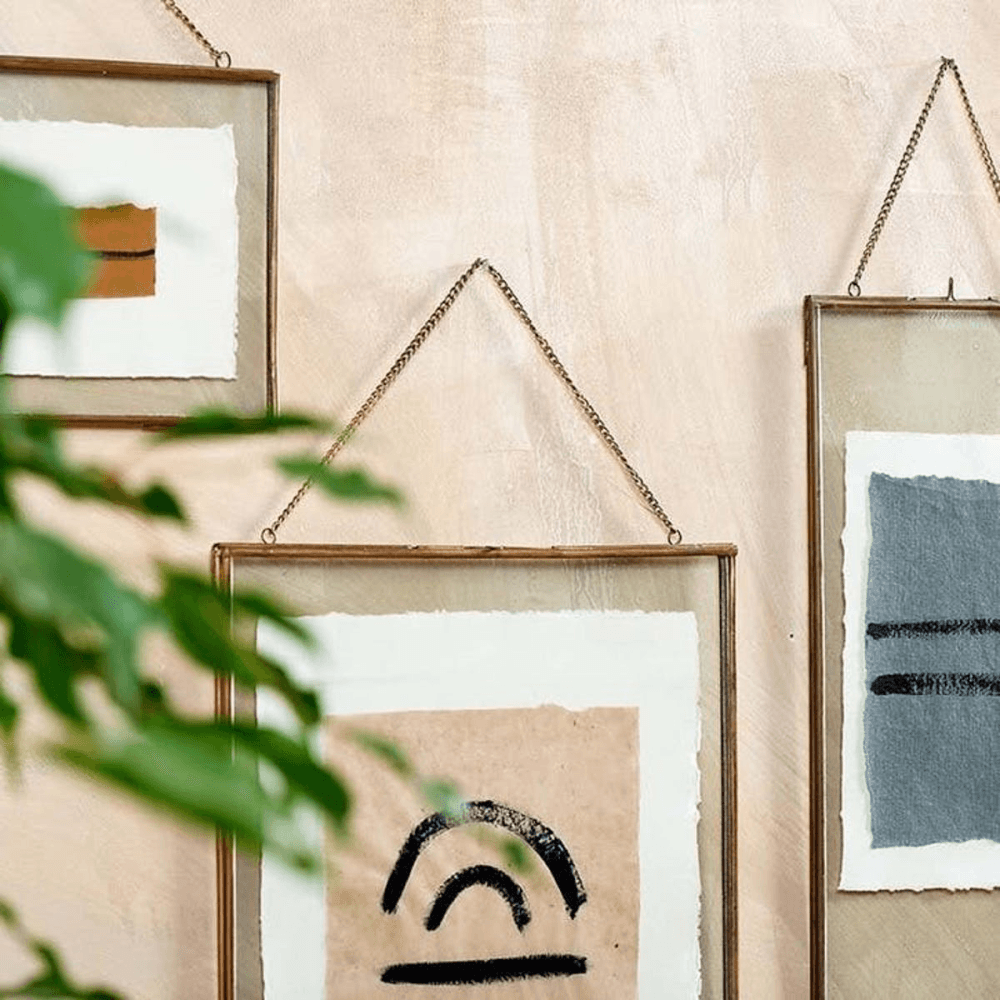 Kiko Rectangle Portrait Frame, Antique Brass