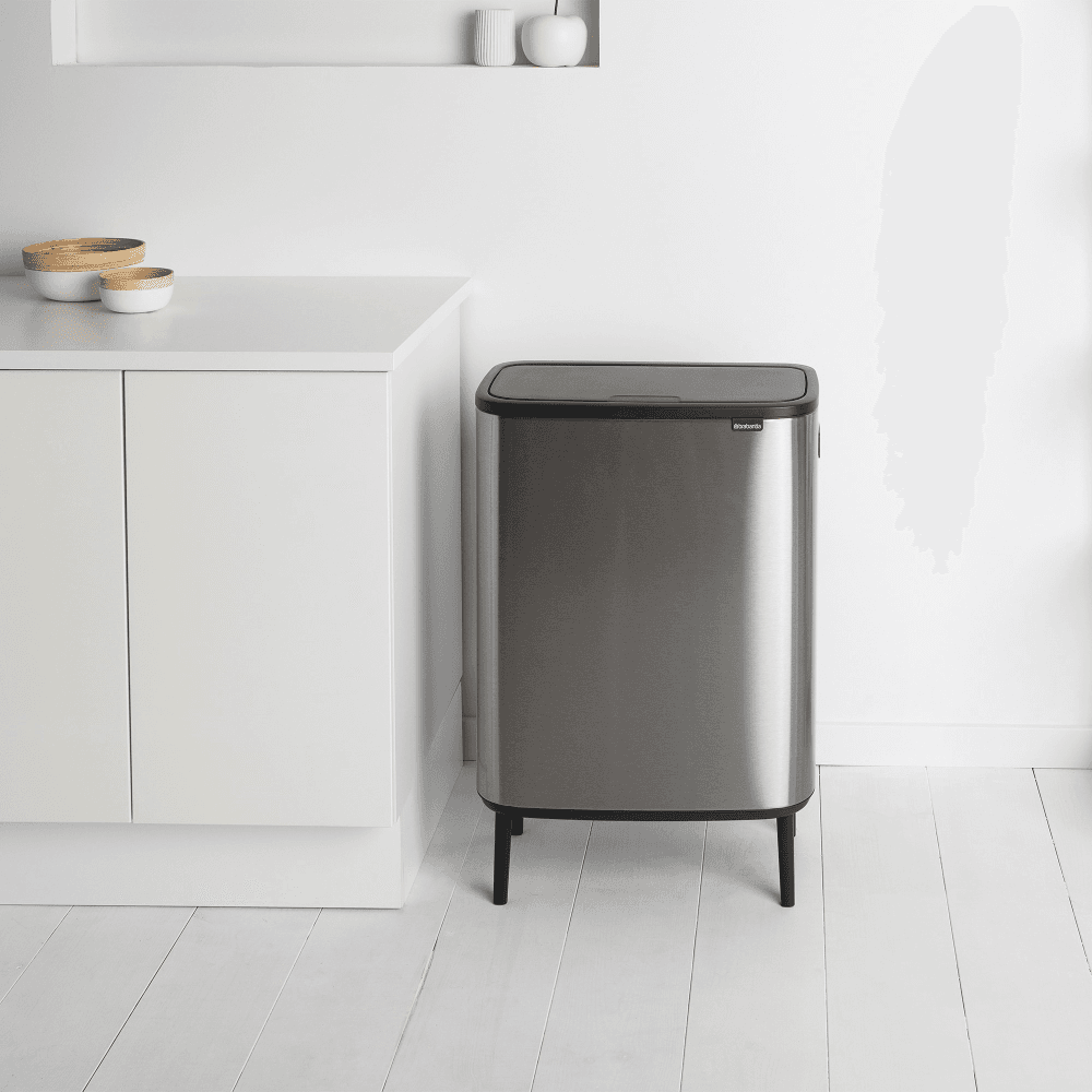 Bo Touch bin, 60 litre, Matt Steel Fingerprint Proof