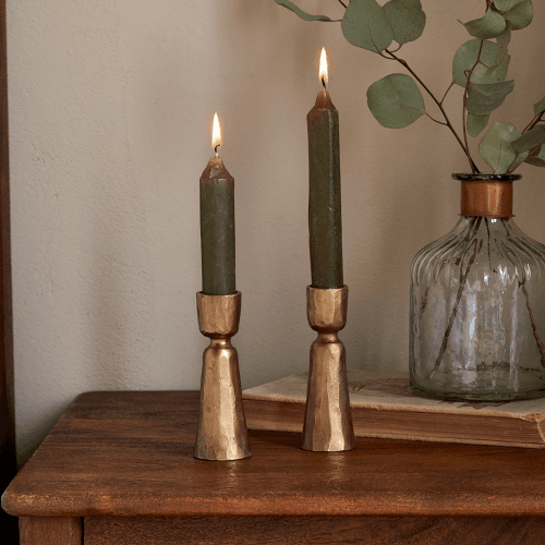 Image showing the Lokoja Candle Holder, Antique Brass product.