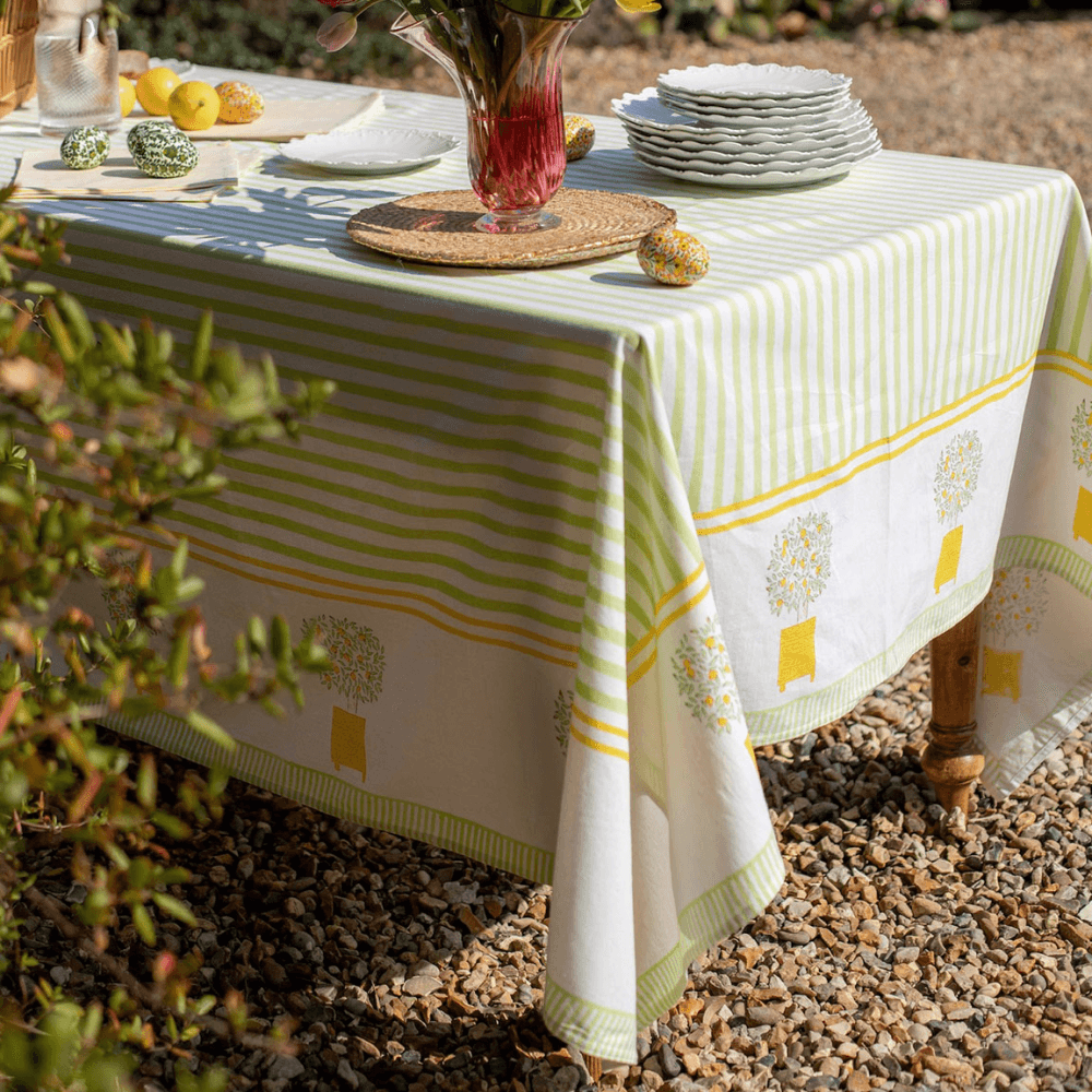 Stripe Tablecloth, Citrus Lime