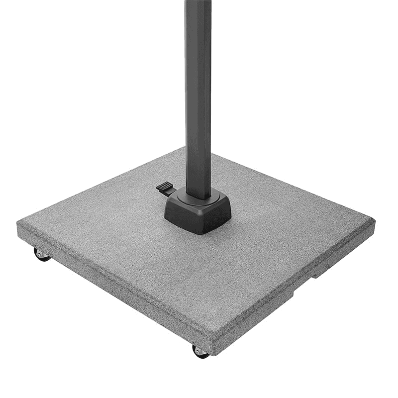 Salerno Wheeled Parasol Base, 90kg, Hammered Grey Granite