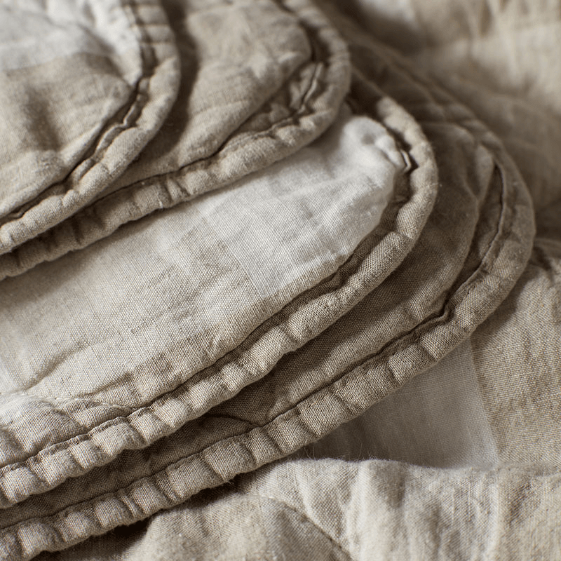 Gracie Gingham Throw, Natural