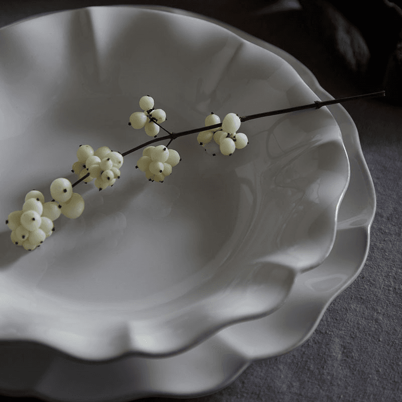 Rosa Set of 6 Dinner Plates, D28cm, White