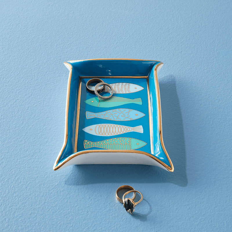 Fish Valet Tray, 18 x 12cm, Blue