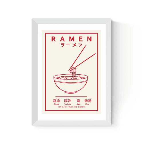 Image showing the Violet Studio Ramen Framed Print, Red product.