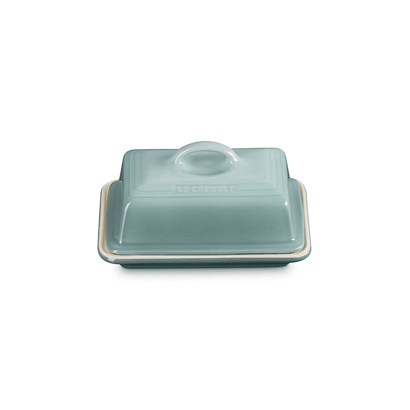 Stoneware Butter Dish, 17cm, Sea Salt