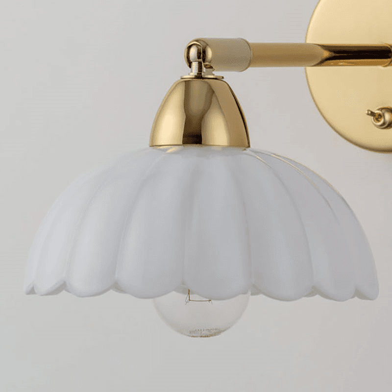 Flower Wall Light, H16cm, Opal