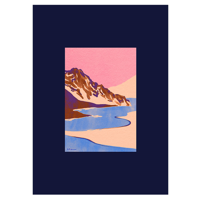 Blue Landscape Art Print, 50 x 70cm