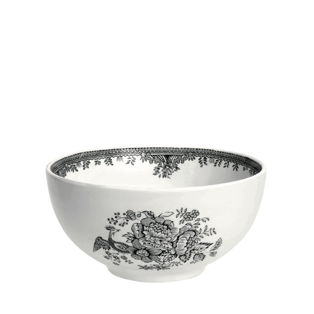 Asiatic Pheasants Footed Bowl, Black & White