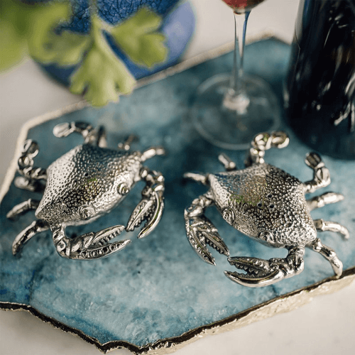 Image showing the Crab Salt and Pepper Set, L10 x W9cm, Silver product.