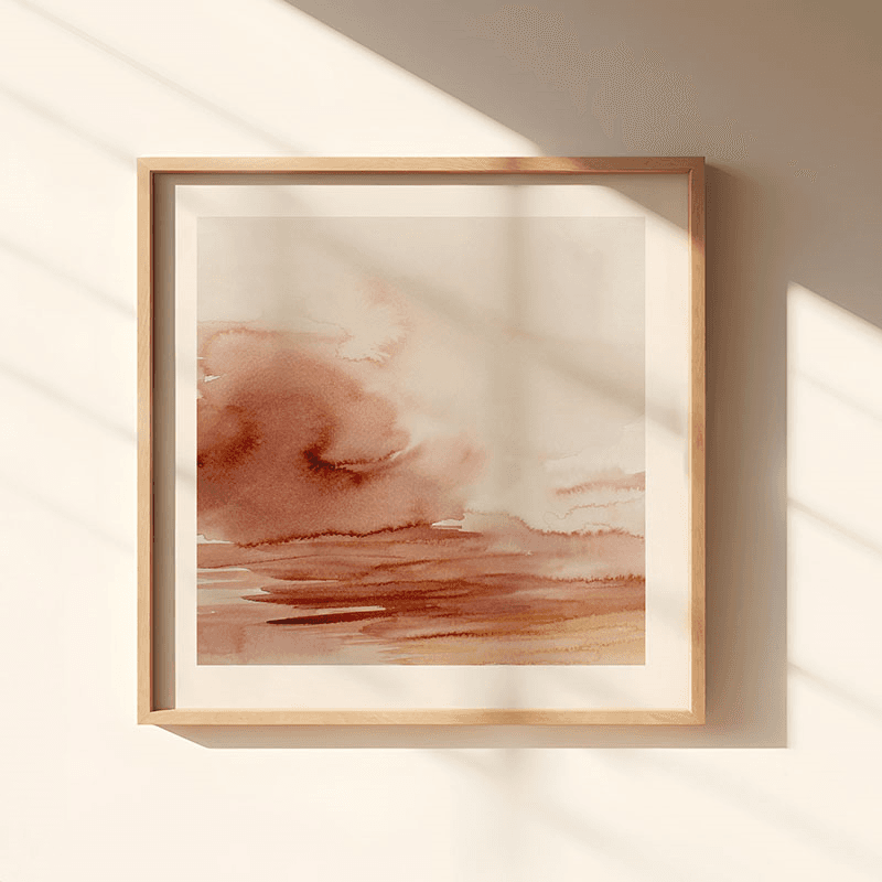 Warm Skies 2 Square Signed Print, 30 x 30cm, Coral