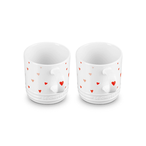 Image showing the Set of 2 Mugs, Heart Decal product.
