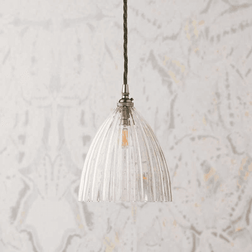 Image showing the Scallop Pendant, Clear Glass product.