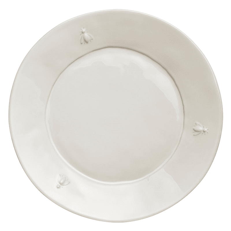 Bee Set of 4 Dinner Plates, D27cm, Cream