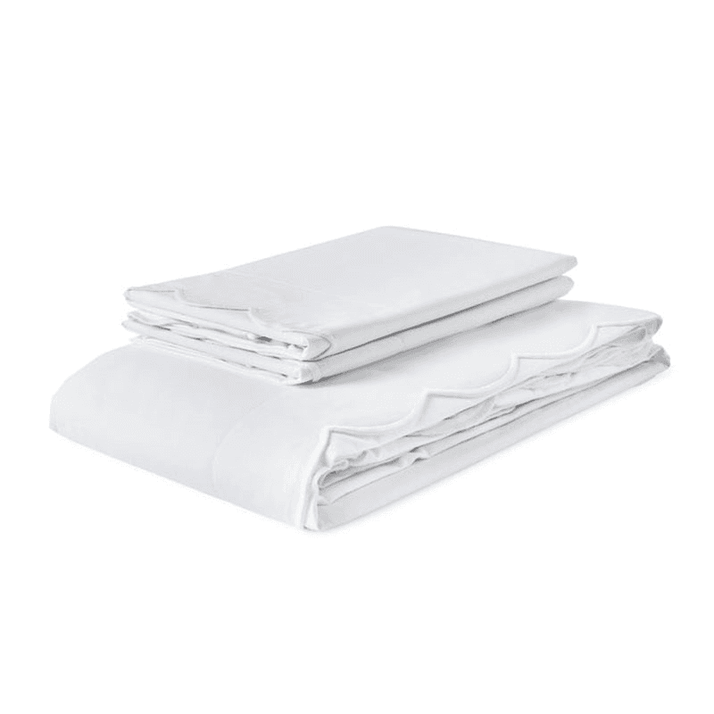 Annabelle Scalloped Super King Duvet Cover, White