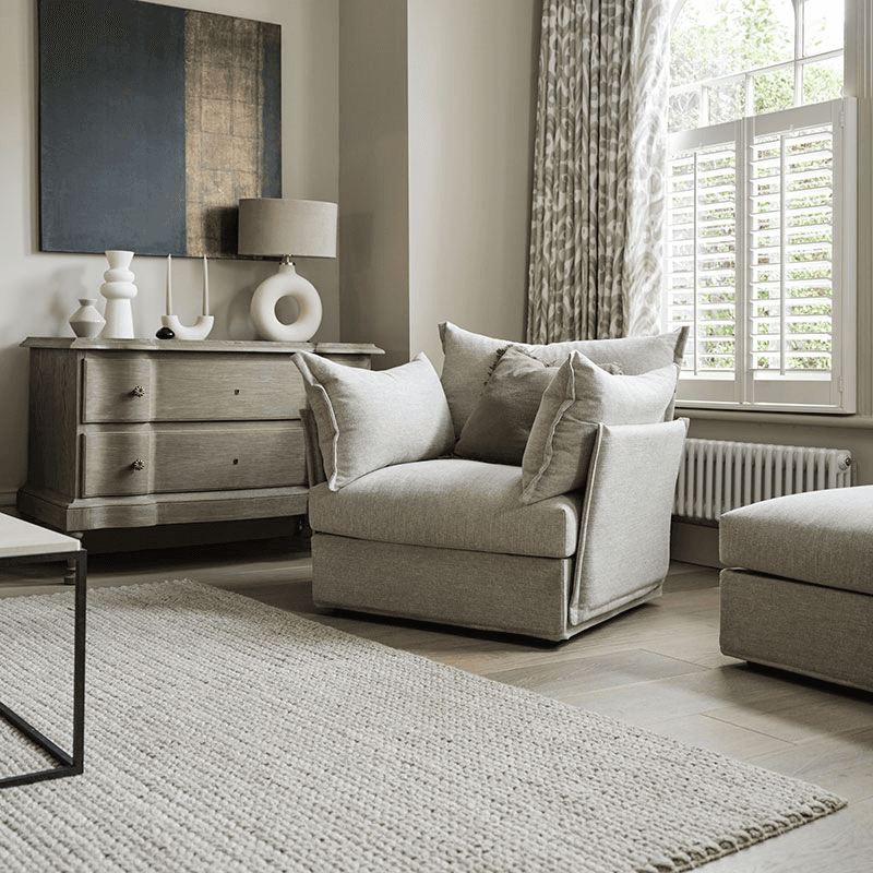 Model 06 Linen Armchair, Pumice
